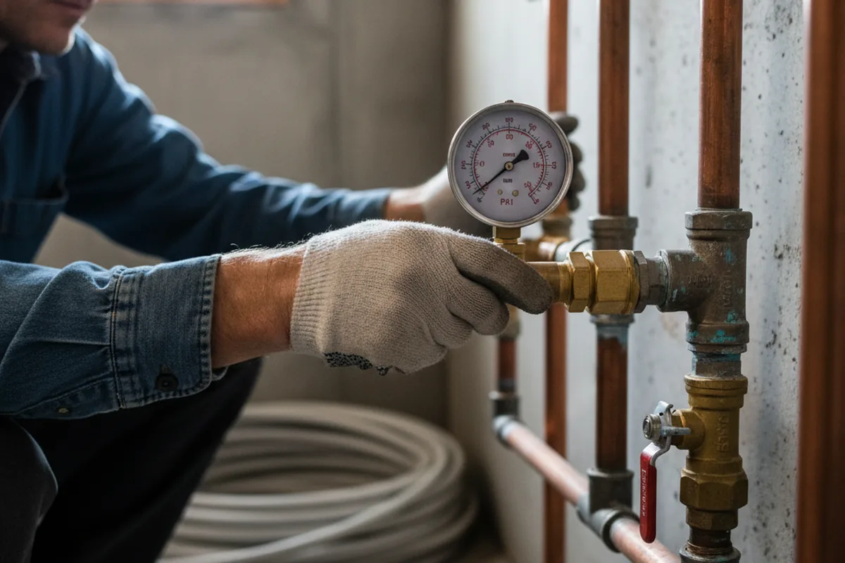 Pressure testing a repaired line during Water Line Repair in Sweetwater